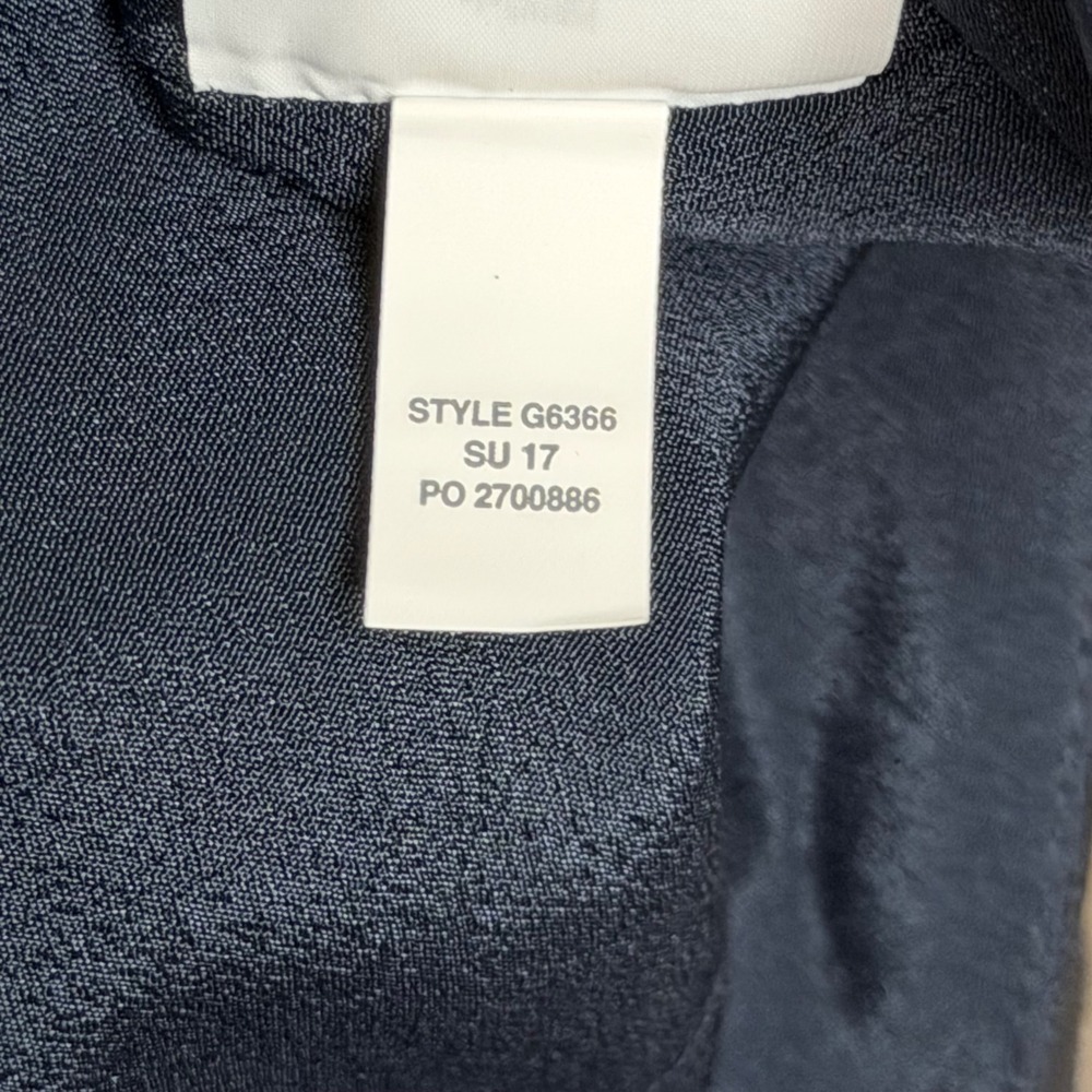 NWT J.Crew Polka Dot Dress Tie Shoulder Silk Linen Blend Navy Women's Size 8 - Picture 9 of 9